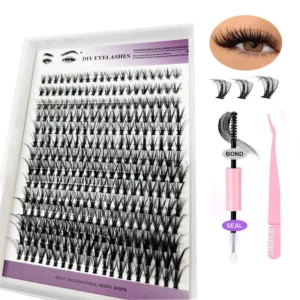 Eyelash Extension Kit With 280pcs Mix Clusters Bond & Seal