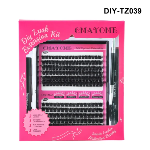 Eyelash Extension Kit with Wispy Cluster Lashes 204pcs - Image 2