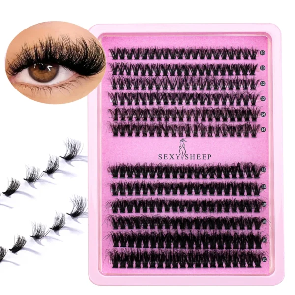 Eyelash Extension Kit Thick Fluffy Lashes with Glue - Image 2