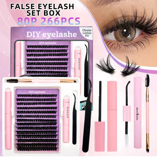 Eyelash Extension Kit - 280pcs Lashes, Bond, Seal, Remover - Image 6