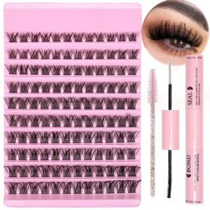120pcs Eyelash Extension Kit - D Curl Lashes & Adhesive