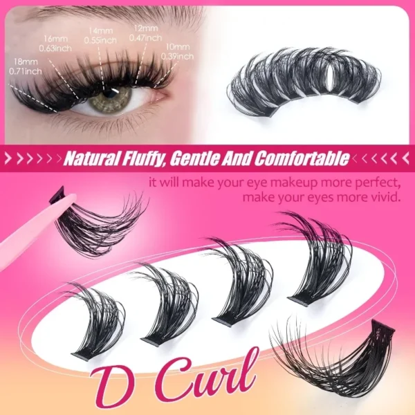 Eyelash Extension Kit - 5D Fluffy D Curl Clusters - Image 3