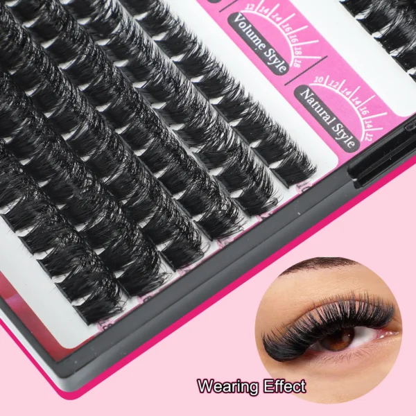 Eyelash Extension Kit with Wispy Cluster Lashes 204pcs - Image 3