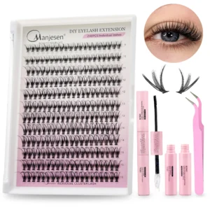 DIY Cluster Eyelash Extension Kit - 240 Lashes, Glue & Tweezer