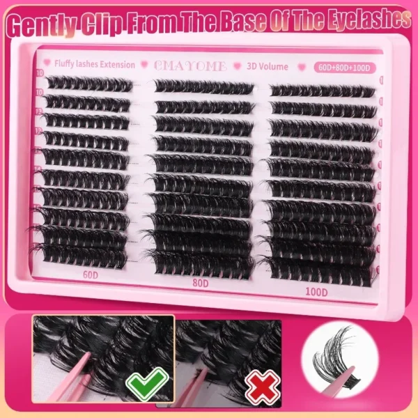 Eyelash Extension Kit - 5D Fluffy D Curl Clusters - Image 6