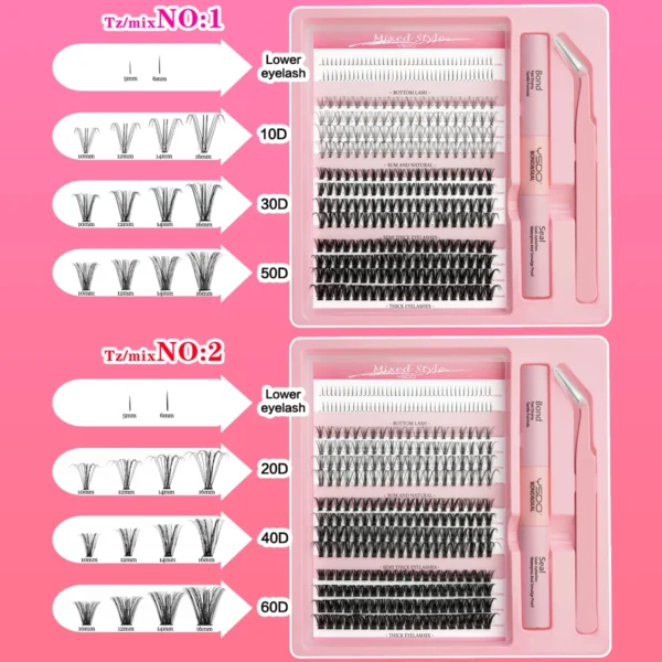 Eyelash Extension Kit: Lash Clusters with Bond & Seal - Image 3