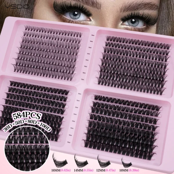 Eyelash Extension Kit Mix Length Cluster Lashes