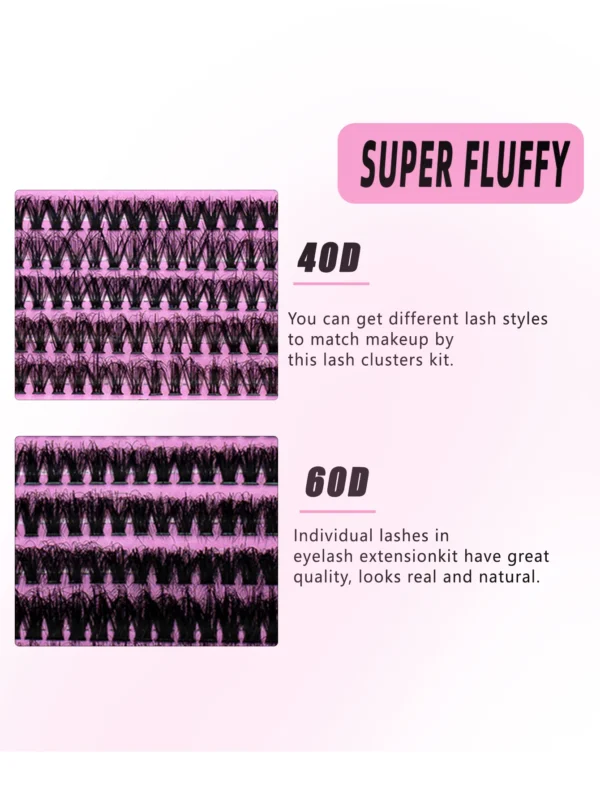 Eyelash Extension Kit Thick Fluffy Lashes with Glue - Image 4