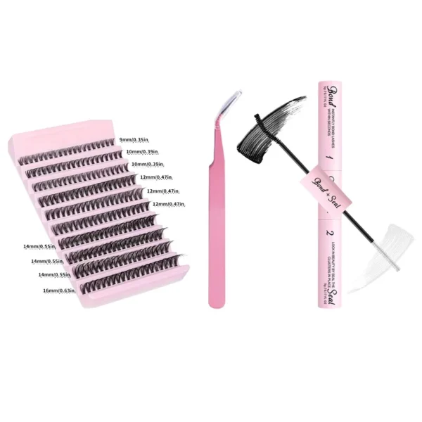 Eyelash Extension Kit - Mix Cluster Lashes D Curl 8-16mm - Image 6