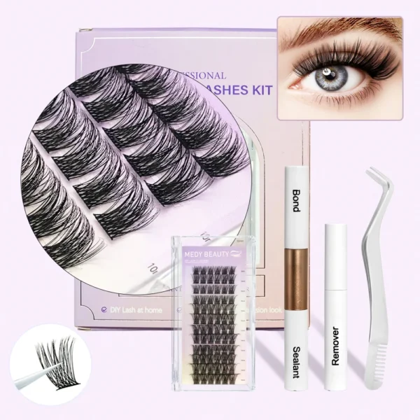 Eyelash Extension Kit: 72 Clusters, Glue, Remover, Sealant - Image 6